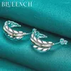 Серьги -грибы Blueench 925 Серебряные серебряные перо для женщин предложение свадебное очарование простые модные украшения