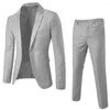 Herenpakken 2024 Men Blazers 2 stuks sets zakelijke jassen broek set bruiloft formeel elegante jassen feest casual pak