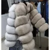 Kürk maomaokong 2024 doğal gerçek tilki kürk ceket kadınlar kış uzun kolu lüks rakun kürk ceketler kalın üst kadın tüylü ceket yelek
