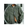 Mensjackor Maden Casual Ma-1 Green Military Flight Bomber Tank Coat Solid Vintage Coats Monocycle Jacket Krage Män kläder Drop de Dhwwc