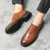 Casual Shoes Selling Brogue Europe America Classic Brown Tjock Soled Men's Business Leisure mångsidig formell