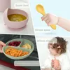 Baby Feeding Table Voleillet Silicone Aspir Bowl Soft Foldable Baby Cuinable Baby With Prew Imperproof Silicone Sippy tasse bébé Stuff Baby 240416