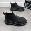 Casual skor Autumn High-Top Slip-On Män högkvalitativa tjocka sulor Vinter Ankle Boots Fashion Working Zapatillas Hombre