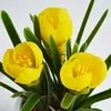 2 stks kunstmatige tulpenbloemen wit geel real touch tulpen boeket voor huizen tuin decor bruiloft verjaardag feest nepbloem 240415