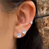 Dangle Chandelier Stainless Steel Star Heart Triangle Zircon Black Stud Earrings For Women Tragus Conch Rook Helix Piercing Earrings Jewelry