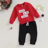 Set di abbigliamento Valentine Day Toddler Baby Boy Abbigliamento a maniche lunghe Pullover Fewhirt Top Pant Pantal