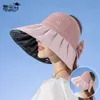 8242 Black Gum Big Eaf Sun Protection Hat Fashion Korean Version Bow Fisherman Hat Summer Empty Top Sun Protection Hat Children