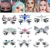 Tattoo Transfer 3D Sexy Diamond Eyebrow Stickers Rhinestones Glitter Face Decoration Temporary Fake Tattoo Stickers Crystal Chest Jewels 240427