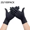 Gloves 20/100Pack Disposable Nitrile Gloves Black Latex Free Tattoo Cleaning Protective Glove For Work Kitchen Cooking Tools