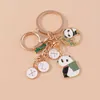 Keychains Lanyards Cartoon Animal Keychains Emamel Panda Charms Keyrings souvenir gåvor för kvinnor män handväska hängen nyckelkedjor diy tillbehör