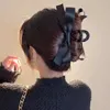 Clamps Fashion Black Bow Hair Claw Clips Temperament Elegant Hairpin Women Princess Headdress Fashion Grab Clip Female Hair Accessories Y240425