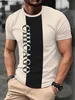 Herren-T-Shirts Herren T-Shirt Brief geben niemals 3D-gedruckte lässige, kurz Ärmel übergroße Herren Kleidung Top Outdoor Street Clothingq240426