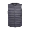 Men's Vests Men 90% White Down Vest Man's Clothing Ultra Light Waistcoat Portable Sleeveless Coat Man Winter Round Collar Warm Liner