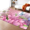 Carpets Carpet de plante tropicale pour le salon Fleurs Feuilles Père Modèle Modèle Entrée Paillit Soft Anti-Slip Grand Rapier Home Decor