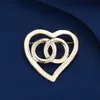 Klassiekers Diamond Pearl ingelegd met Peach Heart Broche Designer merk Broches Patroon Parel Diamant voor vrouwen Charm Wedding Gift Party Sieraden Accessorie Box