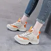 Casual schoenen Koznoy 5 cm luchtmesh echt lederen dikke sneaker comfortabele laarsjes ademende vrouwen zomer gemengde kleur enkel laarzen flats