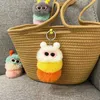 Keychains Lanyards Cartoon Plush Keychain For Women Girl Funny Pompom Stuffed Animal Doll Key Chains Backpack Car Pendant Accessories Jewelry Gifts