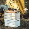 Boîte de pliage de camping en bois extérieur, bureau de classe, boîte de rangement des manuels, panier de rangement d'organisation de voitures portables