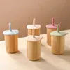 Tasse d'alimentation pour bébé Forme de chat Bamboo Silicone Tasses sippy