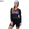 Racing Ensemble Triathlon Kafiwomen's Cycling Vêtements à manches longues Pinke