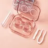 Contacts Accessoires Boîte de lentilles de contact portable Twezers Transparent Twezers Aspiration Stick Container Set Plastic Contact Lenses Boîte de rangement pour le voyage D240426