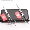 مقصات الشعر Z9100 6 440C Red Professional Professional Salon Salon Tool Dragon Handle Q240426