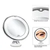 Speglar flexibel makeup spegel 10x förstoringsspeglar 14 LED -upplyst pekskärm Vanity Mirror Portable toalettbord Kosmetiska speglar