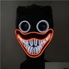 Design delle maschere per feste Halloween FL Face Led Light Up Festival Carnival Horror Film Scary Cosplay Dcor 220920 Dropse Deliver Home Favor Dh48s