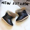 Boots Mudipanda Winter Thicken Plush Snow Bota Child Warm Leather Short Baby Infant Children's Rubber Pink White Shoes