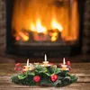 Candle Holders 1pc Christmas Iron Holder PVC Simulated Garland Display Stand Xmas Year Party Dining Table Center Decoration