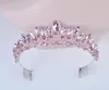 Nieuwe mode barokke luxe roze kristal bruids kroon tiaras dames diadem tiaras voor meisje bruid bruiloft haaraccessoires y2008071166217
