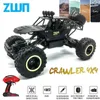 Electric/RC Car ZWN 1 12 4WD RC Fordon med LED-lampor 2.4G Trådlöst fjärrkontrollfordon off-road fordonskontroll lastbil barn leksak