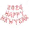 Decorazione per feste 1Set Happy Year 2024 Letter Aluminium Film Balloons Set Home Supplies Aluminium