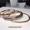 High -end sieraden Barmers voor Carter Dames Pure V Goud 18K Rose Gold Love Smal Full Diamond Full Sky Sky Six Diamond Bracelet en armband met CNC origineel 1: 1 met logo