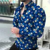 Casual shirts voor heren geometrische shirts mannen mode shirt lange mouw Hawaiiaanse shirts strand blouse heren kleding graffiti camisas streetwear kleding 240424