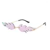 Lunettes de soleil cadres Fire Flame Swew Wave Lunes Shape Eyewear pour la fête