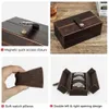 Vintage Luxury Genuine Leather 3 Slots Watch Roll Case Travel Portable Organizer Storage Box with Metal Buckle Handmade Gifts 240415