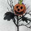 Dekorativa blommor Halloween Artificial Pumpkin Flower Branch för Hall mellan Holiday Birthday Decoration Fake