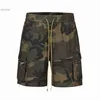 American Street Vibe Camouflage Distressed Multi Pocket Shorts Trendy Hiphop Casual Workwear Croped Pants for Men