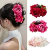 Molans gesimuleerde bloemenhaar klauwen haarclip vrouwen bruiloft vakantie mode paardenstaart haarspeld haaraccessoires haar