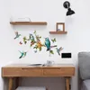 Wall Stickers Hand Painted Branch Bird For Bedroom Living Room Decor Multicolor Butterfly Decals Home Kids Mural