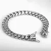 316L Stainless Steel Miami Cuban Link Chain Necklaces Boys Hip Hop Men Double Safety Clasp Curb Bracelet Silver Color Jewelry 240417