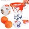 Sand Play Water Fun Fun 4 toys da gioco da bagno giocattoli da bagno Basketball Hoop Imposta giocattoli per il bagno per bambini con 3 palline come regalo Q240426