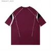 Men's T-Shirts Style pure cotton sports short sleeved T-shirt for mens summer patchwork half round neck loose bottomed Instagram Street trendQ240426