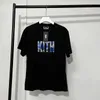 Kith fw oversize ins imprimer abricot blanc noir coton eurocode o cou court-mante à manches limites d'été