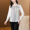 Stampa a strisce a strisce vintage a righe da donna Lady top top blusa collare bottone a bottone a manica lunga festa casual per feste per le vacanze di lavoro da lavoro primavera estate autunno dropshipping