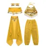 Vêtements Sets Kids Girls India Belly Dance Costume Costume Shiny Selled Halter Top Pantals Coadrwear Set Halloween Cosplay Party Tenue