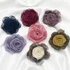 Decorative Flowers 5Pcs 6CM Handmade Organza Satin Fabric Rose For Wedding Dress Clothing Hats Headdress Headband Necklace Decoration