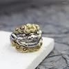 Clusterringe Authentische 925 Sterling Silber Ring Lion's Head Retro -Stil Charm Nostalgia Open Man Fashio Tide Flow Party Schmuck Schmuck