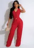 Women's Two Piece Pants Summer Fashion Vest Two Piece Set Women Casual Button Slveless Vest Wide Leg Pants Two Piece Set Women Y240426